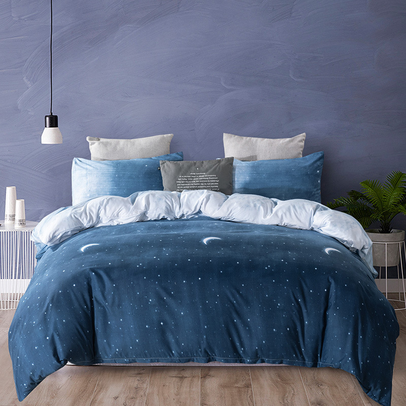 Vio cross-border home textile Amazon quilt cover pillowcase three-piece set star constellation printing kit combination wholesale