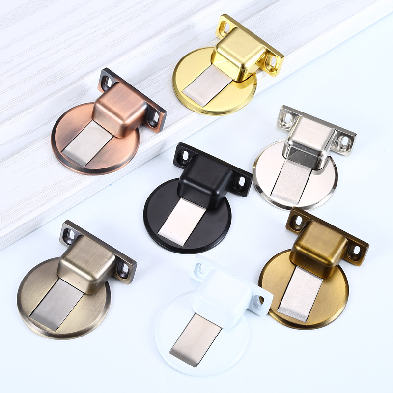 Factory direct non-perforated zinc alloy floor suction door invisible zinc alloy floor suction wooden door door stop strong magnetic door suction
