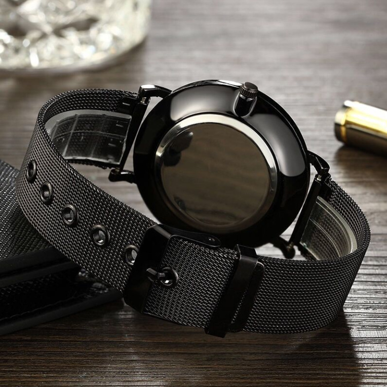 Factory direct supply new men's mesh belt watch fake eyes sun, moon and stars men's color pointer belt watch