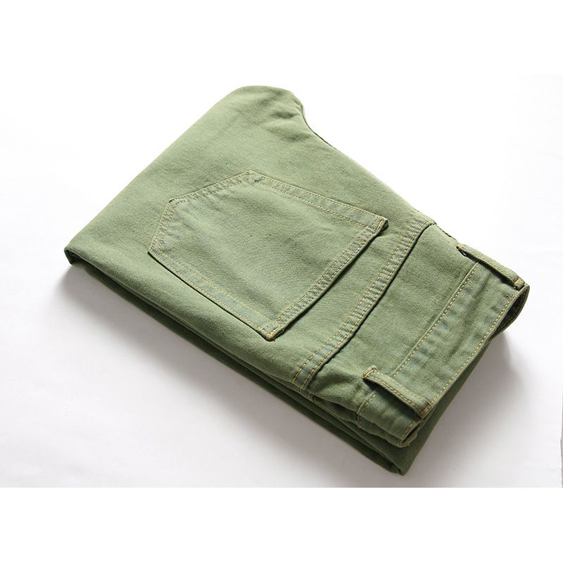 Manufacturer in stock supply men's jeans Army Green jeans men's European and American cross-border plus size straight jeans