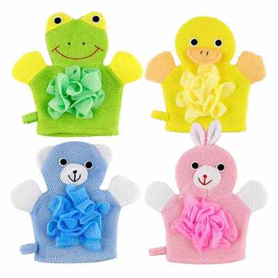 Manufacturers children's bath towel rubbing gloves cartoon baby bath gloves dual-use bath ball bubble Net Wholesale