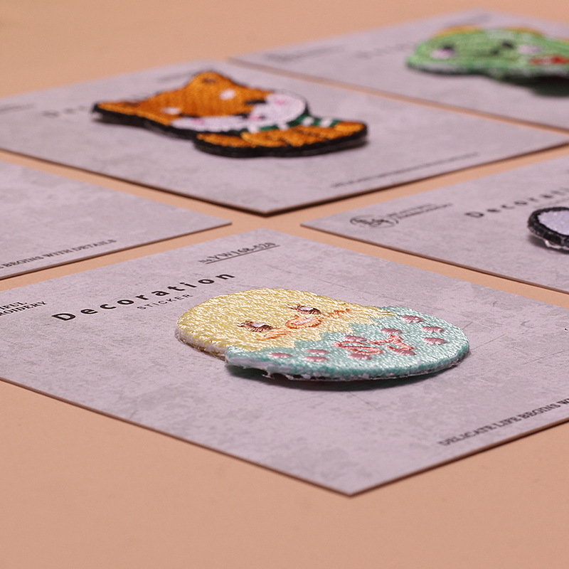 Cute Animal Embroidery Sticker Clothing Bag Small Patch Decoration Label Fresh DIY Accessories Cloth Sticker