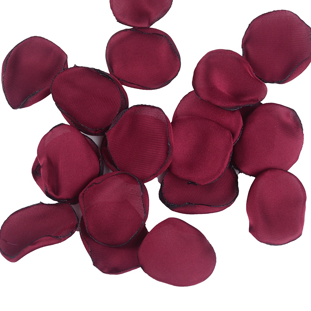 Silk Rose Petal Burned Edge Petal Wedding Luminous Cream Loose Flower Piece Party Decoration DIY Gift