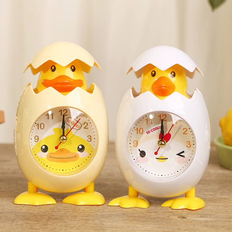 Creative Cartoon Egg Shell Chicken Alarm Clock Student Gift Children's Bedroom Bedside Ornaments Children's Birthday Gift
