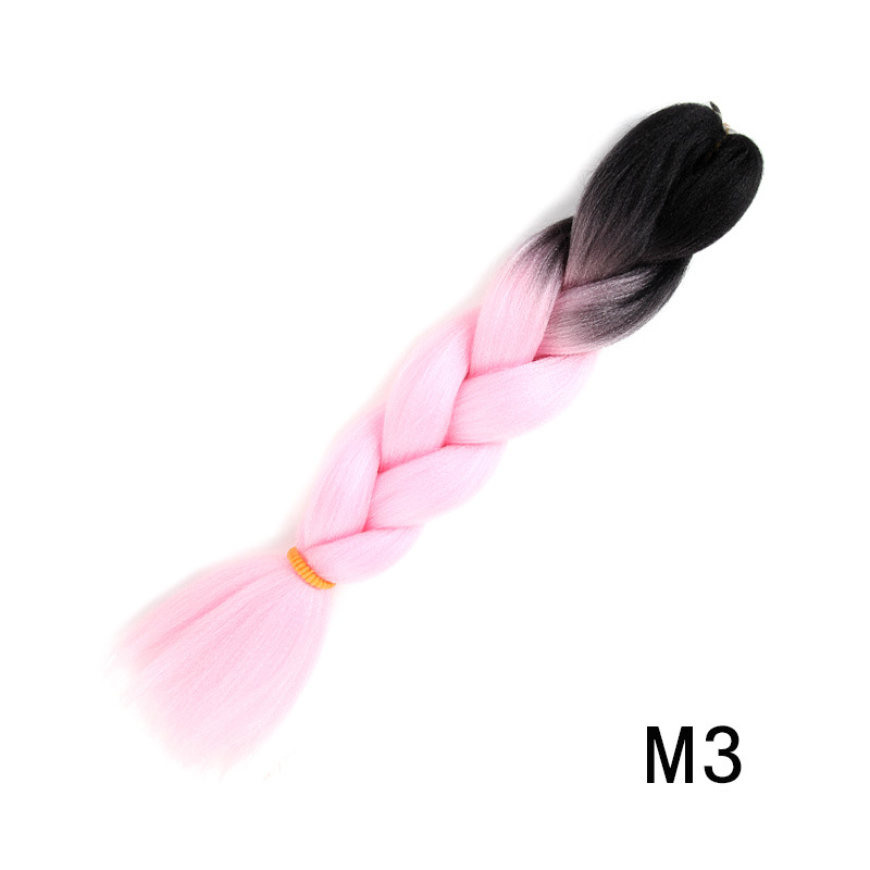 100g wig braid two-color gradient chemical fiber big braid jumbo braid hair high temperature silk dirty braid wig