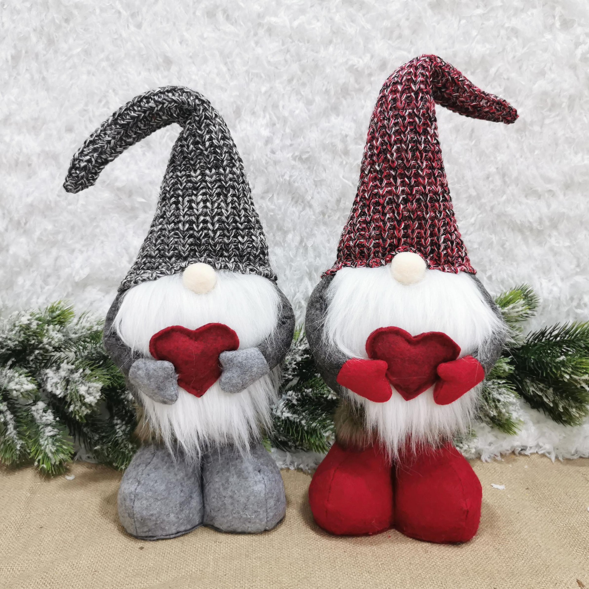 2023 Valentine's Day Decorations Telescopic Knitted Faceless Doll Standing Doll Nordic Valentine's Day Decorative Gift