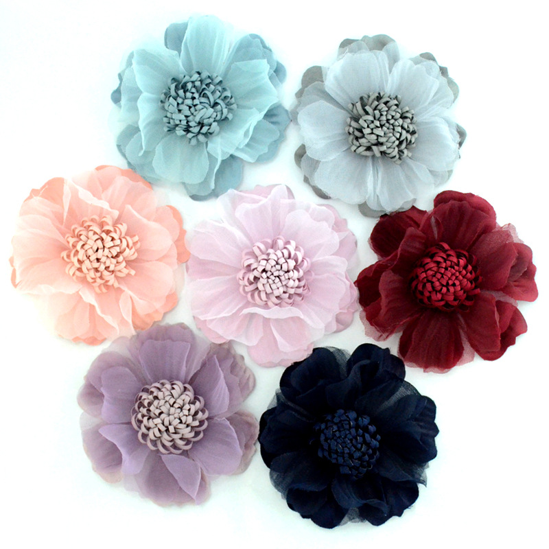 Korean style snow yarn radish silk flower core handmade fabric flower diy hair accessories headdress shoes and hats headdress flower clothing accessories