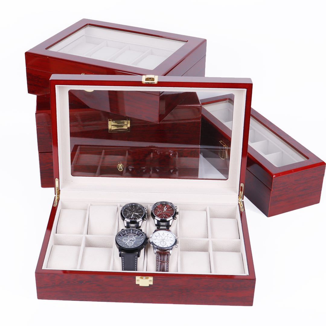 Wooden box box rectangular watch box with lock necklace box suitable for colleagues, relatives, friends and classmates