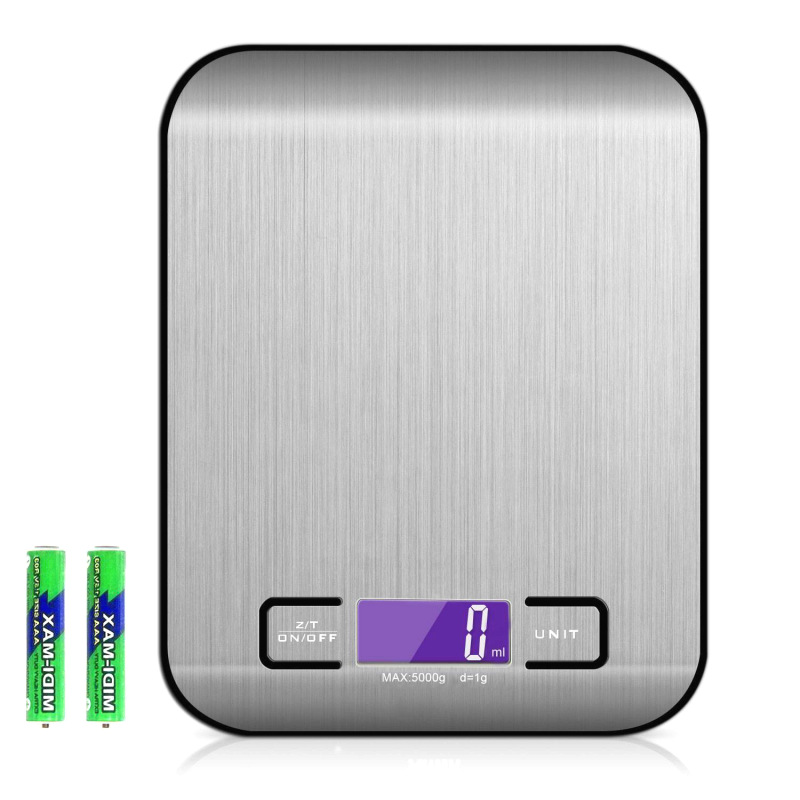 Kitchen Electronic Scale Baking Scale Kitchen Scale Portable Food Scale Commercial Mini Gram Scale 5kg Stainless Steel Bench Scale