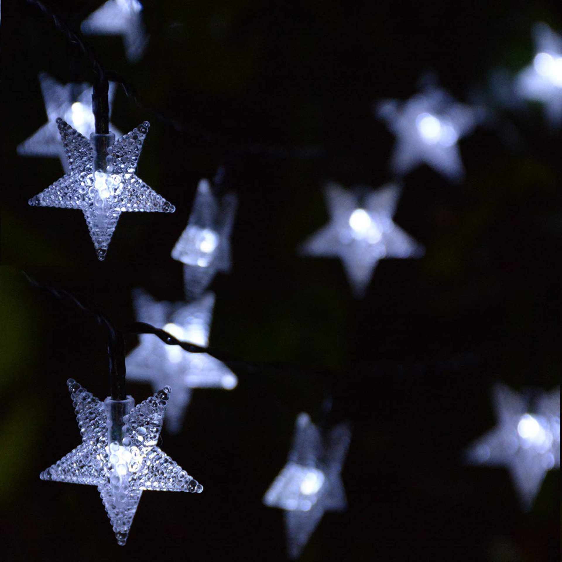 LED太阳能星星灯串户外防水庭院花园装饰彩灯满天星串灯节日串灯