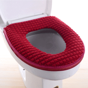 Extra Thickened Toilet Cover Autumn and Winter Toilet Warm Pad Zippered Toilet Cushion Universal Toilet Cover Warm Pad