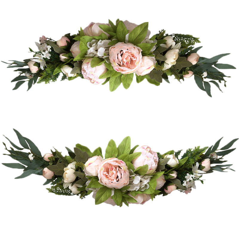Artificial flower peony lintel wreath mirror front flower welcome card flower door ornaments wall ornaments wedding wedding cross-border supply