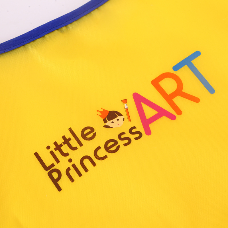 Sleeveless kindergarten overalls eating bibs painting solid color waterproof anti-fouling anti-dressing cartoon logo wholesale