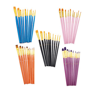 10 sets of pearlescent blue wood rod watercolor pen set nylon wool brush oil brush set manufacturers wholesale