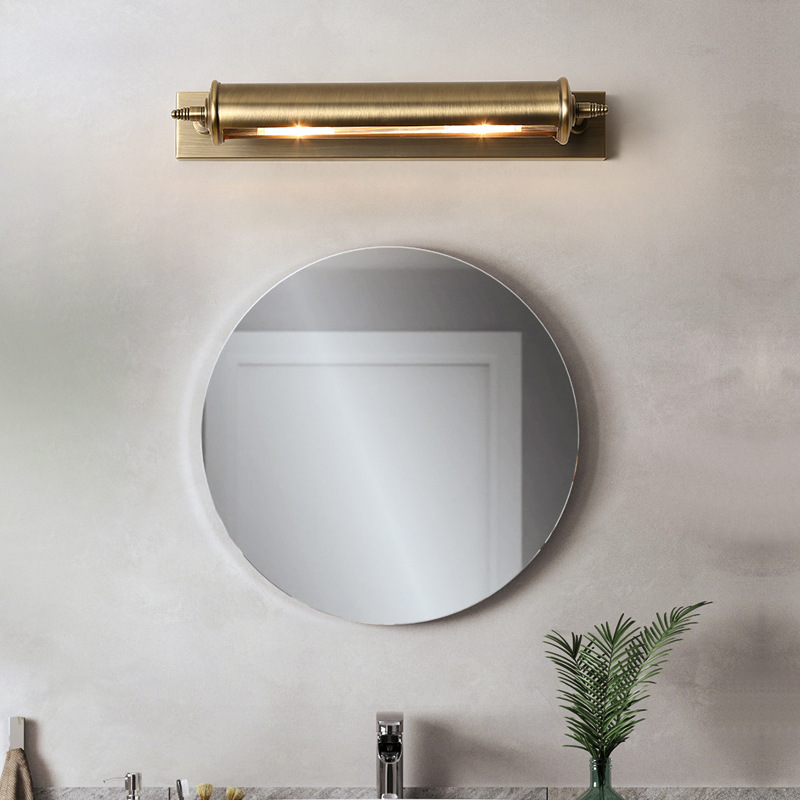 Vintage Mirror Headlight Toilet Bathroom Mural Makeup Room Study Wash Basin Bronze E14 Lamp Cap Lamps