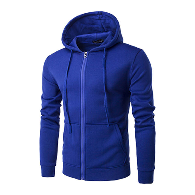 2023 Autumn Foreign Trade Cardigan Hooded Sweater Casual All-match Solid Color Casual Sweater Men's Cardigan Sweater
