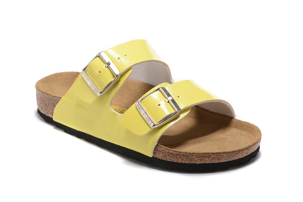 Spot direct casual slippers two-button bright leather cork sandals frosted anti-velvet color full 751