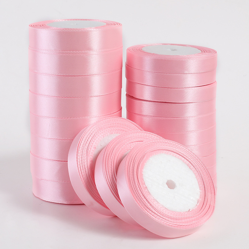 4cm Wide Pink Girl Wedding Small Bow Ribbon Cake Tie Hair Ribbon Dress Gift Box Ribbon Customization