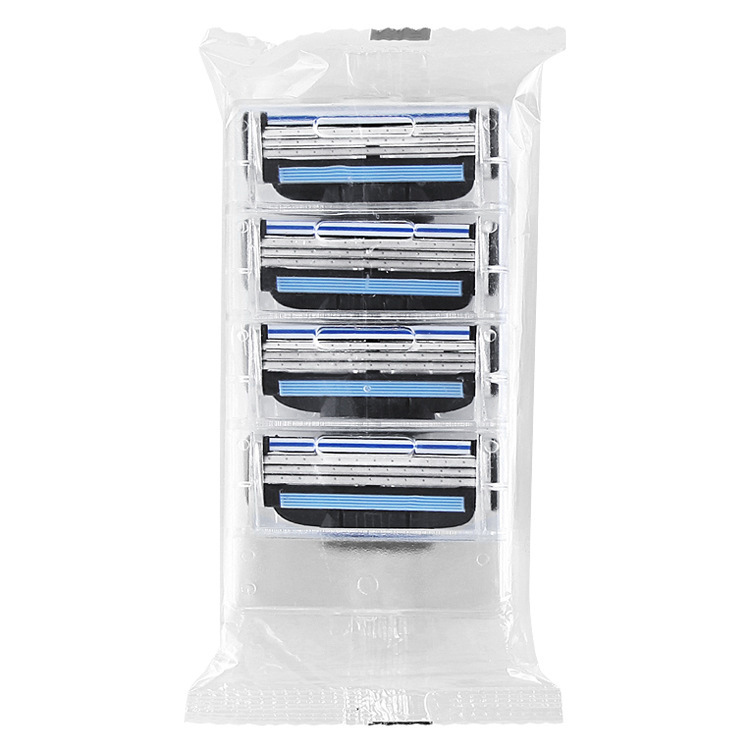 Cross-border Hot Selling Explosions Meian Three-layer Shaver Manual Speed Men's Razor Blade Replacement Blade 4 Pack