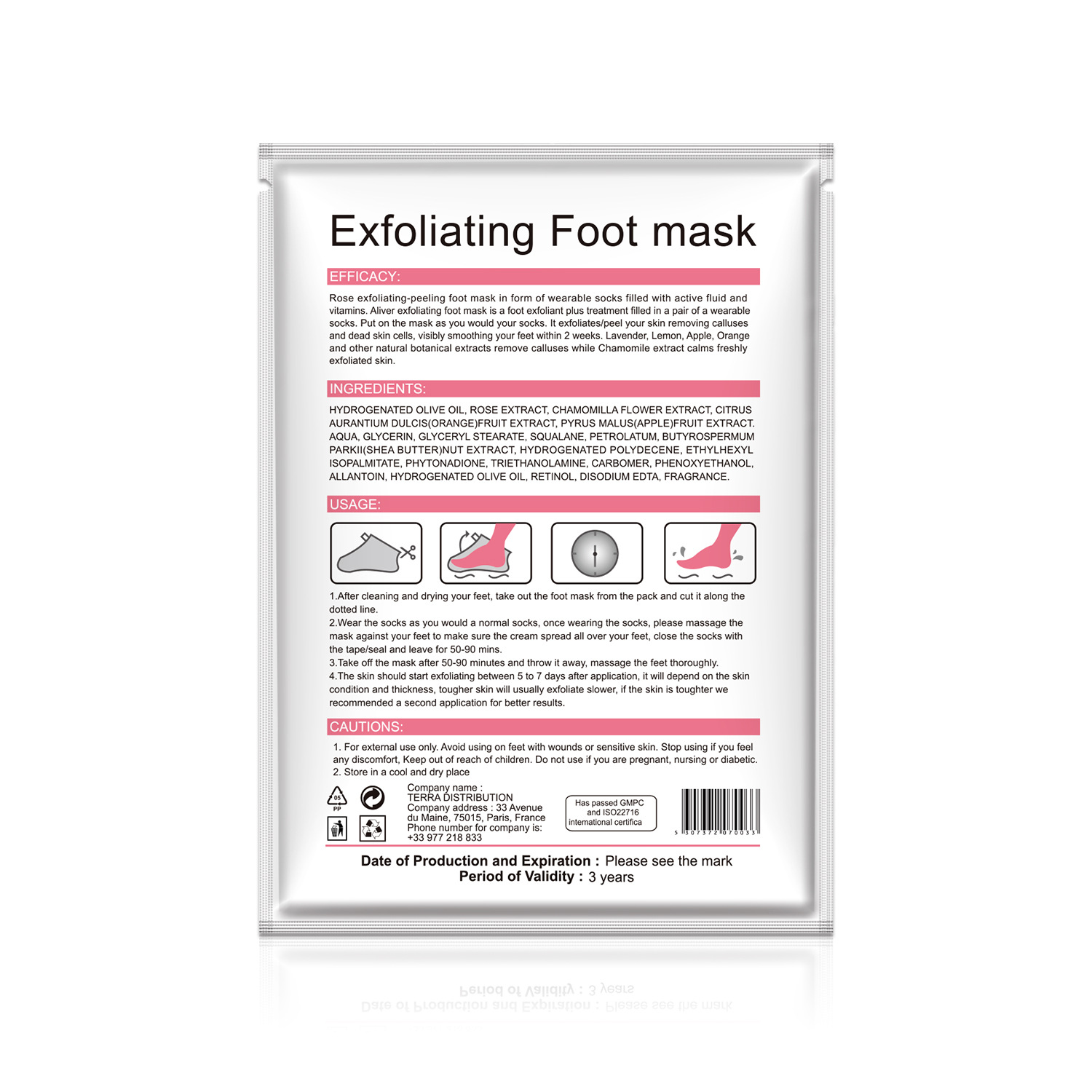 Foreign trade ELAIMEI foot mask rose foot mask foot patch gentle exfoliating foot mask calluses cutin foot mask