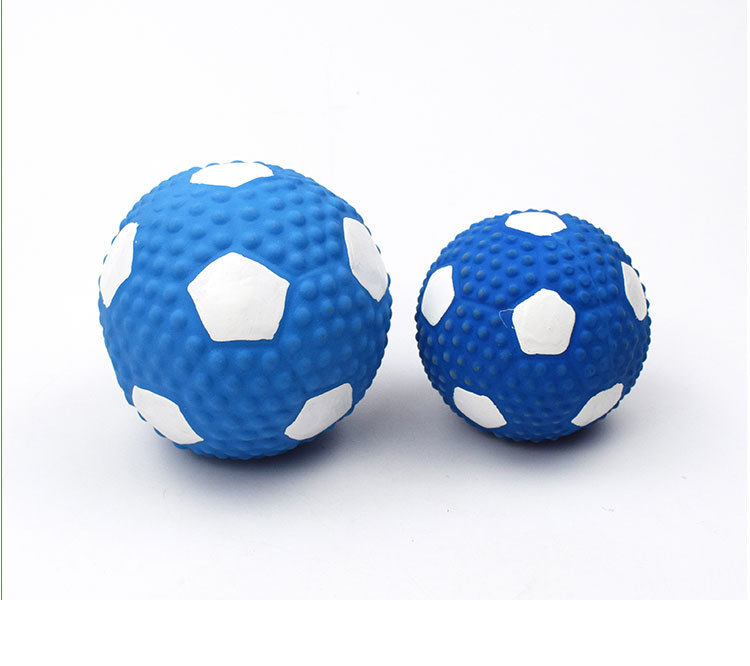 Pet Toy Dog Latex Vocal Bite Resistant Teeth Molar Rugby High Elastiness Cotton Filled Bite Ball Spot