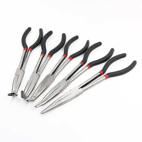 Wholesale 11 inch lengthen pliers pointed nose pliers O-shaped pliers spark plug long nose pliers 45 degrees 90 degrees 16 inch lengthen pliers