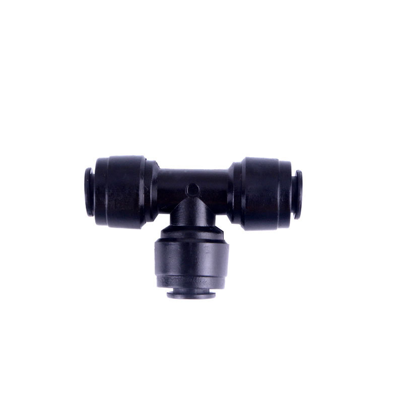 Black quick connector Tee connector 2 points spray rainforest water purifier accessories 702 pipe T-type branch pipe connector