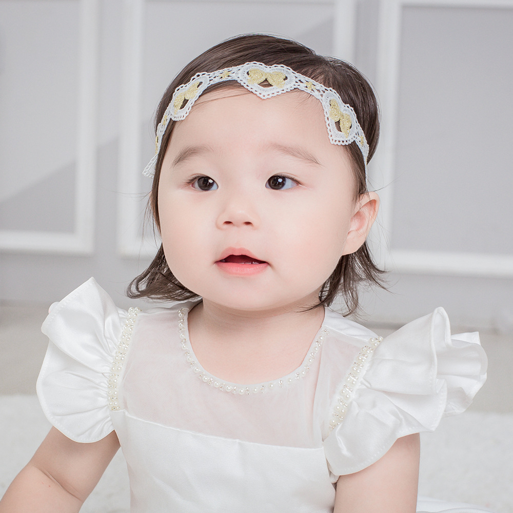 20804 Baby Hollow Lace Hair Band Mori Embroidered Flower Hair Band Children Daisy Elastic Hair Band