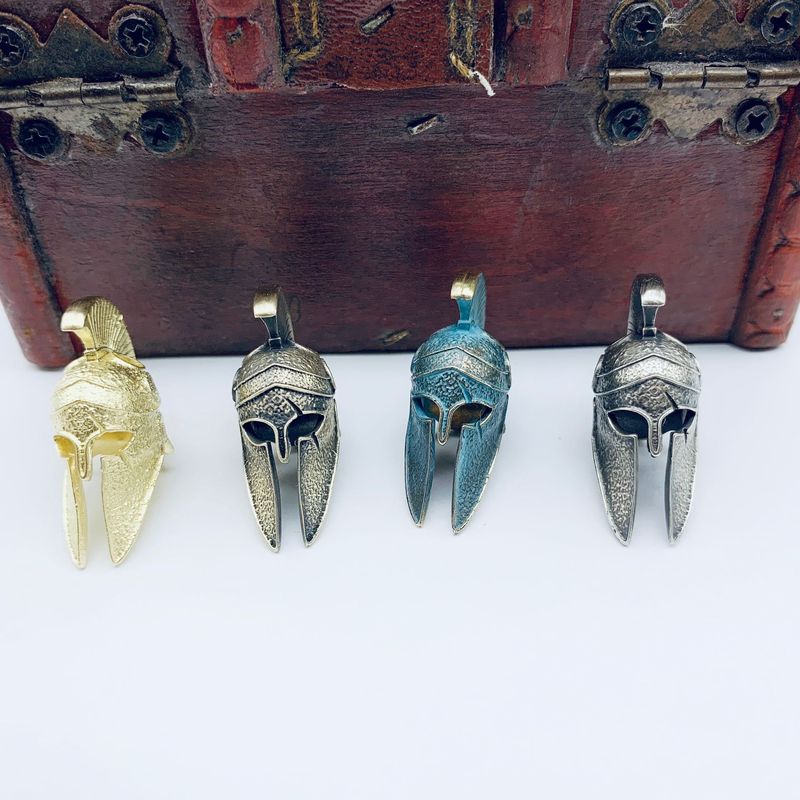 銅チタンスパルタ勇士ヘルメット傘縄は純銅に落ちて古いギリシャローマヘルメットを作ります。|undefined