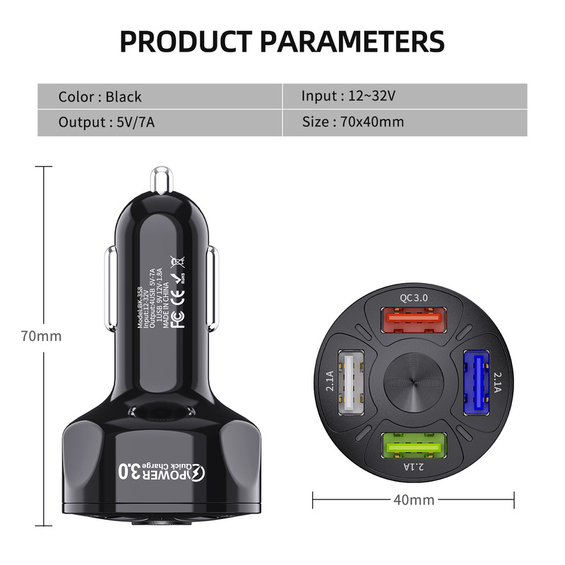 Qc3.0急速充電車載充電器3.1a 1ドラッグ4 qc 3.0自動車携帯電話充電器4usb車充電|undefined