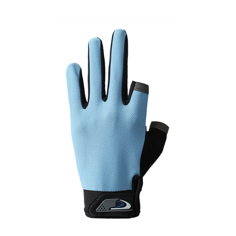 Outdoor fishing gloves fly crack Road leakage two fingers high elasticity driving sports touch screen Express take-out writing riding gloves_voghion.com