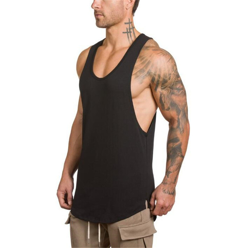 Blank light plate Wish explosions pure cotton sweat vest muscle fitness solid color base undershirt a generation of hair