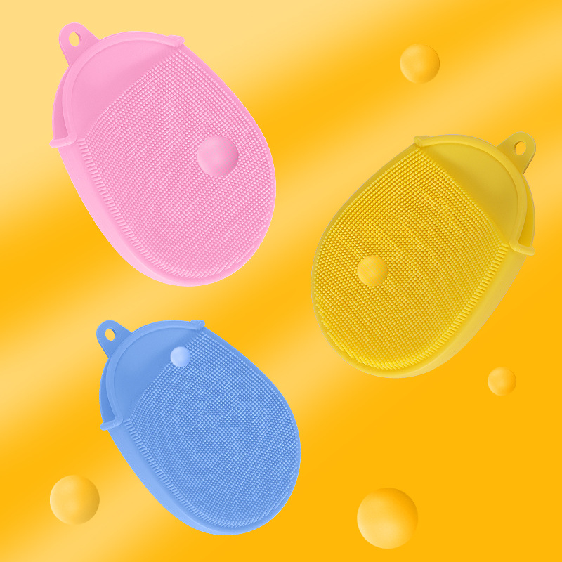 Baby Silicone Shampoo Brush Head Scaling Neonatal Bathing Bath Massage Mud Rubbing Children's Washing Baby Face Brush
