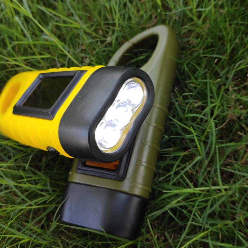 Outdoor multi-function hand power flashlight led emergency energy-saving solar charging camping lamp convenient and waterproof
