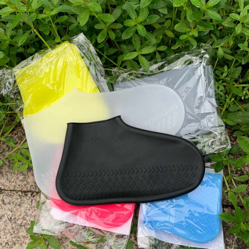 Amazon waterproof silicone shoe cover thickened wear-resistant adult children's rain boots cover rainproof waterproof shoe cover opp