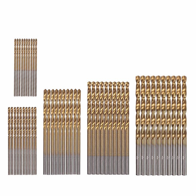 メーカー直販50pcチタンメッキ麻花ドリル金色高速鋼4241直柄ドリル1-3mmセット木工穴|undefined