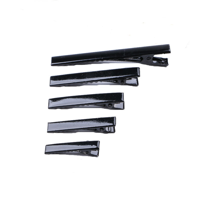 Handmade hair accessories diy headdress accessories square head clip homemade bow black hair clip metal duck bill clip