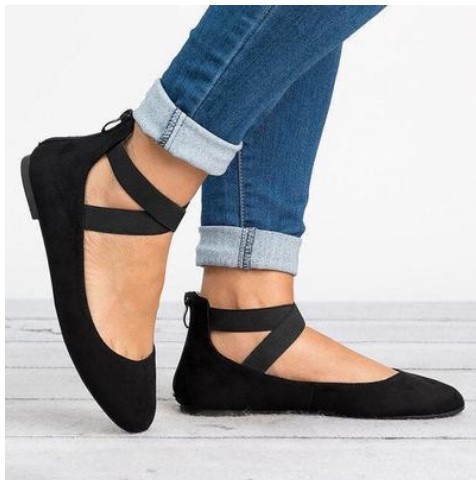 wish Autumn Retro Large Size New Style Moms Shoes Flat Heeled Single-layer Shoes Shallow Mouth Loosen Strap Round Toe Women's Shoes