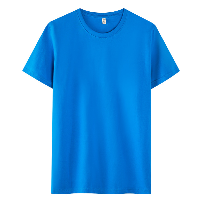 Spot wholesale combed cotton short sleeve T-shirt men round neck solid color cotton blank T-shirt casual men's short sleeve bottoming shirt