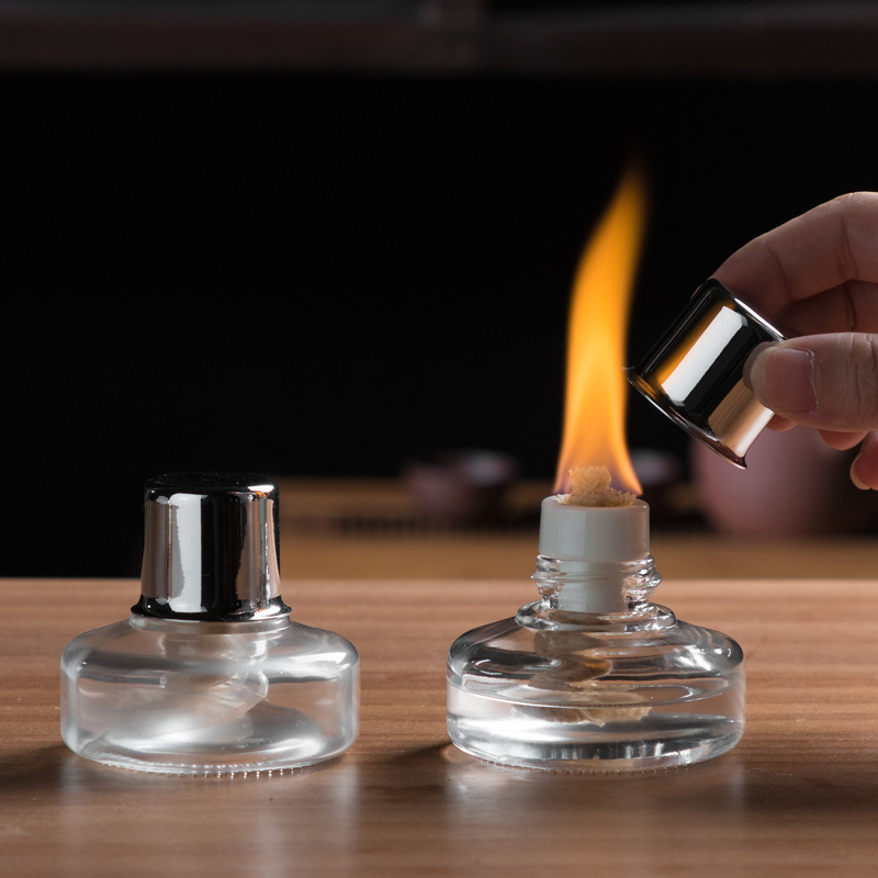 Glass Alcohol Lamp Tea Cooking Oven Tea Set White Mud Carbon Oven Alcohol Oven Warm Tea Ware Tea Ceremony Heating and Heat Preservation Coffee Small