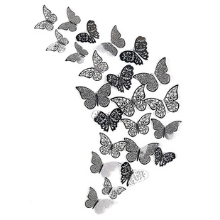 Rose Metal Hollow Butterfly Wall Stickers Set Living Room Bedroom Wall Stickers TV Background Wall Decorative Graffiti Stickers