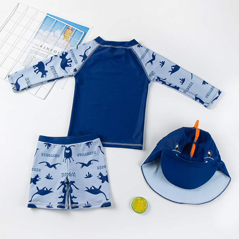 Long-Sleeved Children's Swimsuit Split Sunscreen Quick-Drying South Korea Baby Ins Swim Trunks Handsome Boys Sunshade Swimwear for Boys