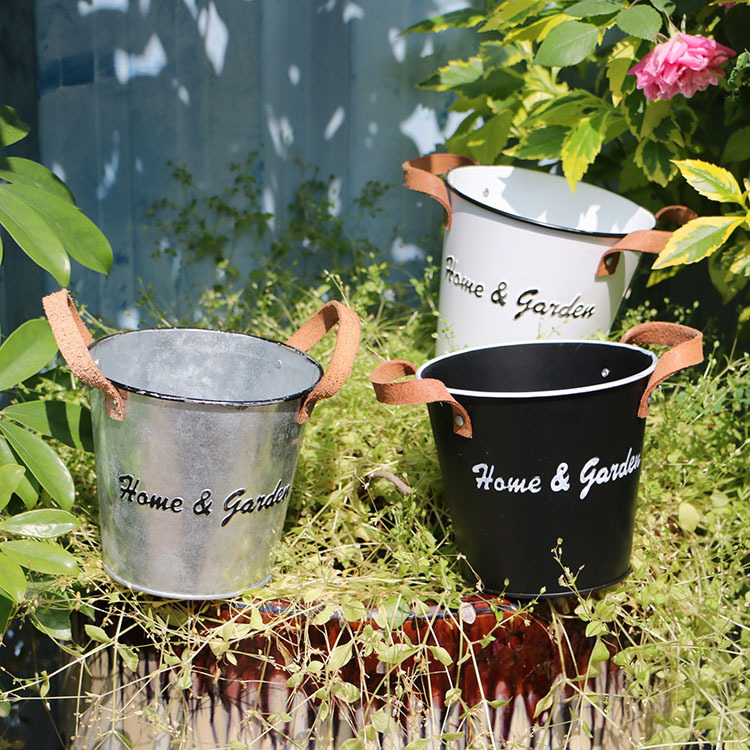 Small Tin Bucket Flower-arranging Flower Pot Fleshy Plant Flower Pot Dried Flower Household Decoration Small Flower Pot Desktop Pen-holder