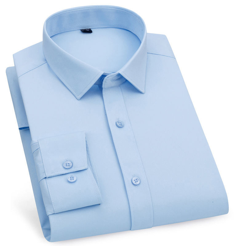 2020 Summer long-sleeved white shirt men's business work formal wear non-ironing multi-color shirt