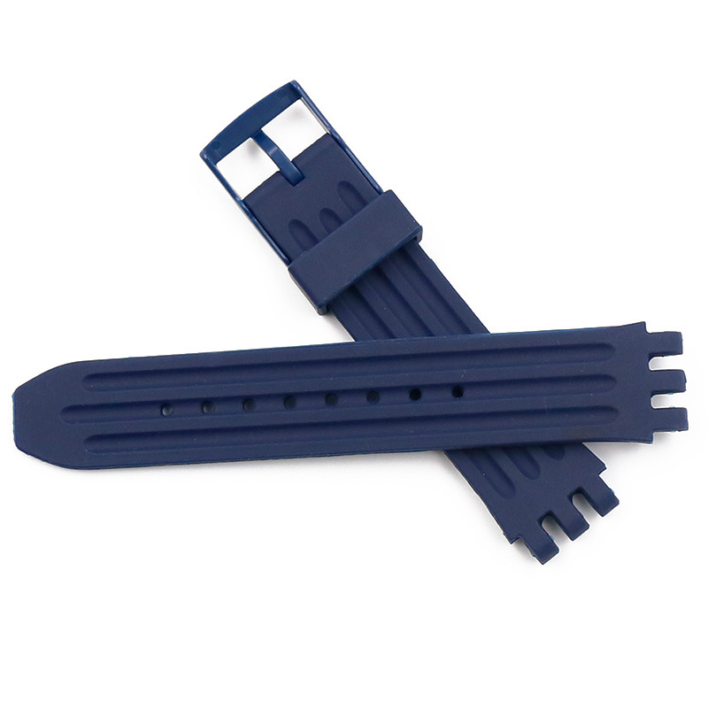 Watch accessories silicone strap men's and women's pin buckle 18mm suitable for Swatch Swatch SUIB400 SUIK400