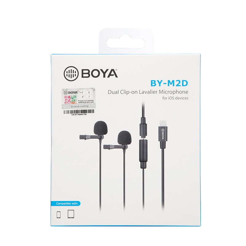 BOYA BOYA collar clip microphone mobile phone camera computer eating and broadcasting voice control microphone noise reduction applicable radio microphone recording