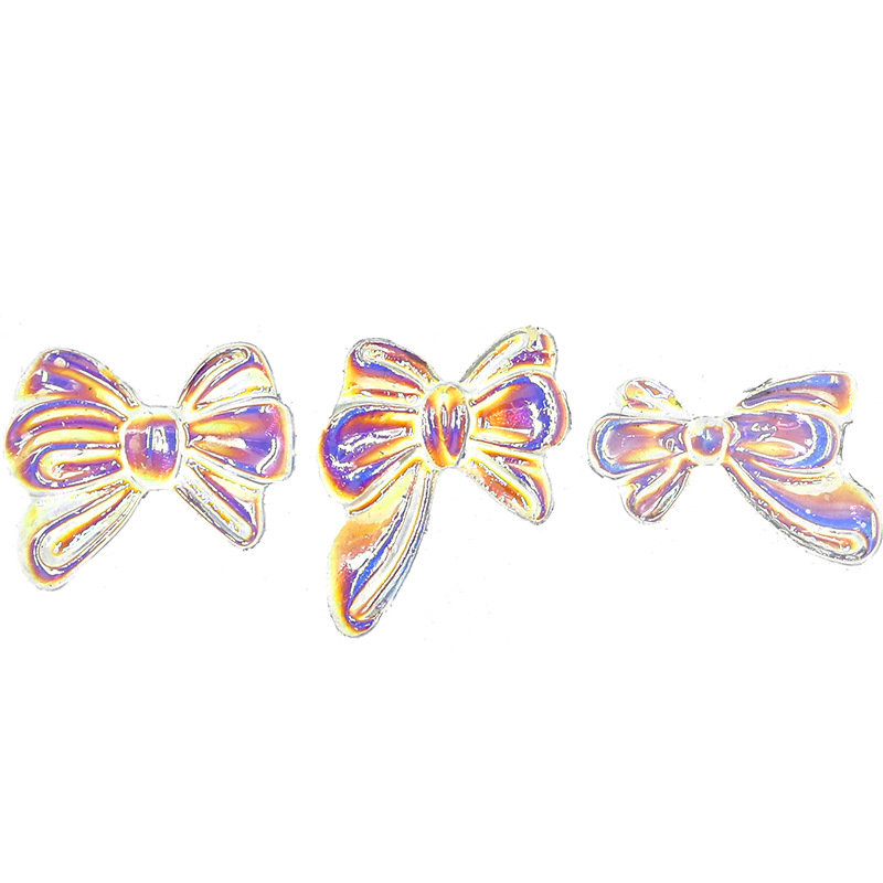 AB color transparent fairy Aurora bow nail jewelry magic color three-dimensional all-match diy Internet celebrity nail decoration