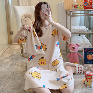 Pajamas Women's Summer Korean-style Pajamas Women's Summer Nightgown Women's Summer Short-sleeved Women's Summer Home Clothes Set Student Cute Large Size