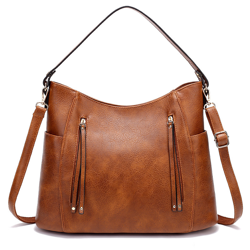 Europe and the United States New Women's Bag 2022 Cross-border Explosions Tote Bag Double Zipper Tassel Women's Portable Shoulder Bag Crossbody Women's Bag