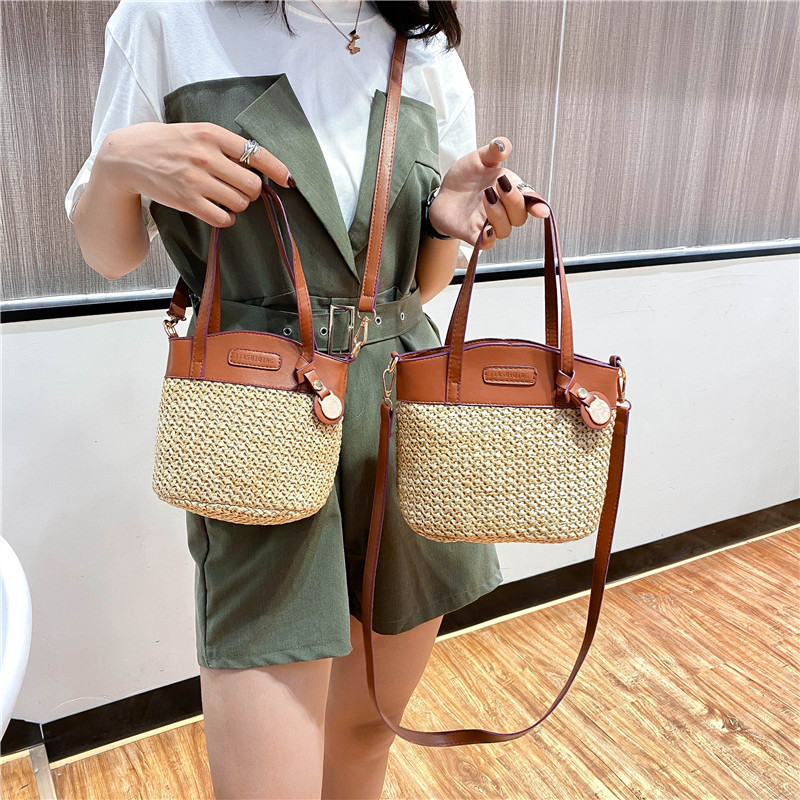 New small bag for women 2024 new trendy autumn Korean version versatile crossbody shoulder handbag bucket bag pp woven